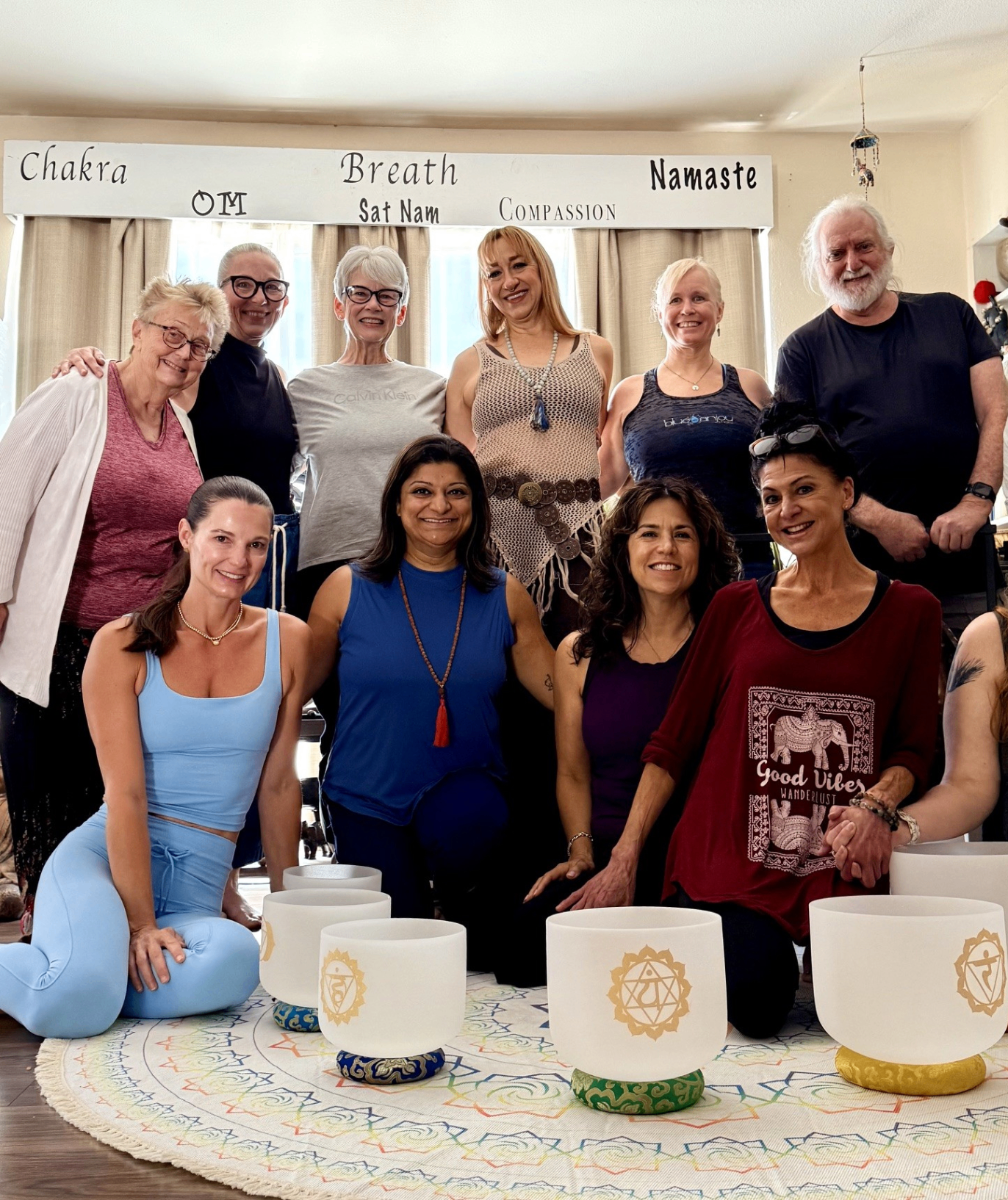 Teachers gathered together at Blue Anjou Yoga Studio
